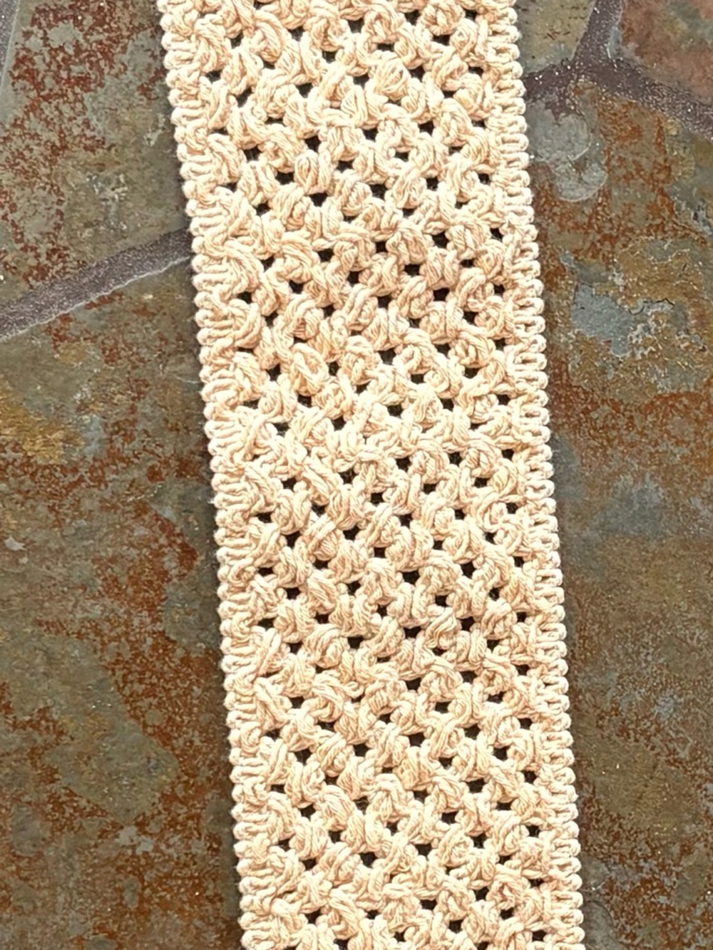 Crocheted Beige belt- Neutral Crochet Detail